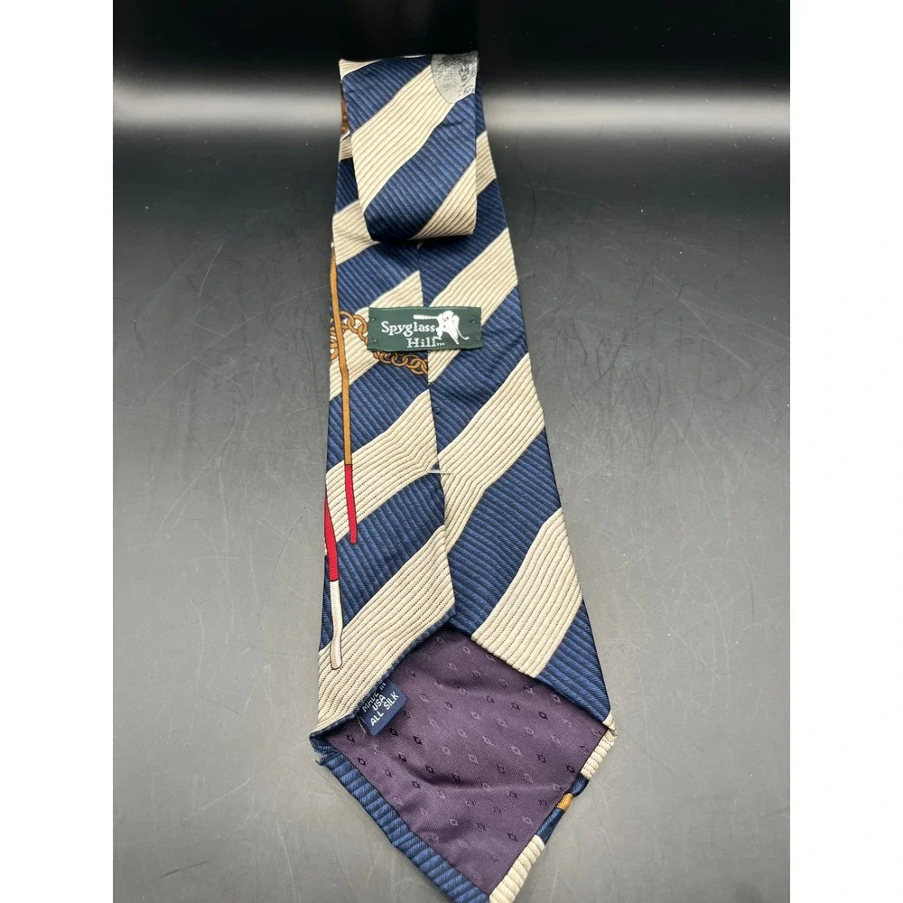 Spyglass Hill Golf‎ Theme Silk Necktie Stripe Golf Clubs Golf Balls 59